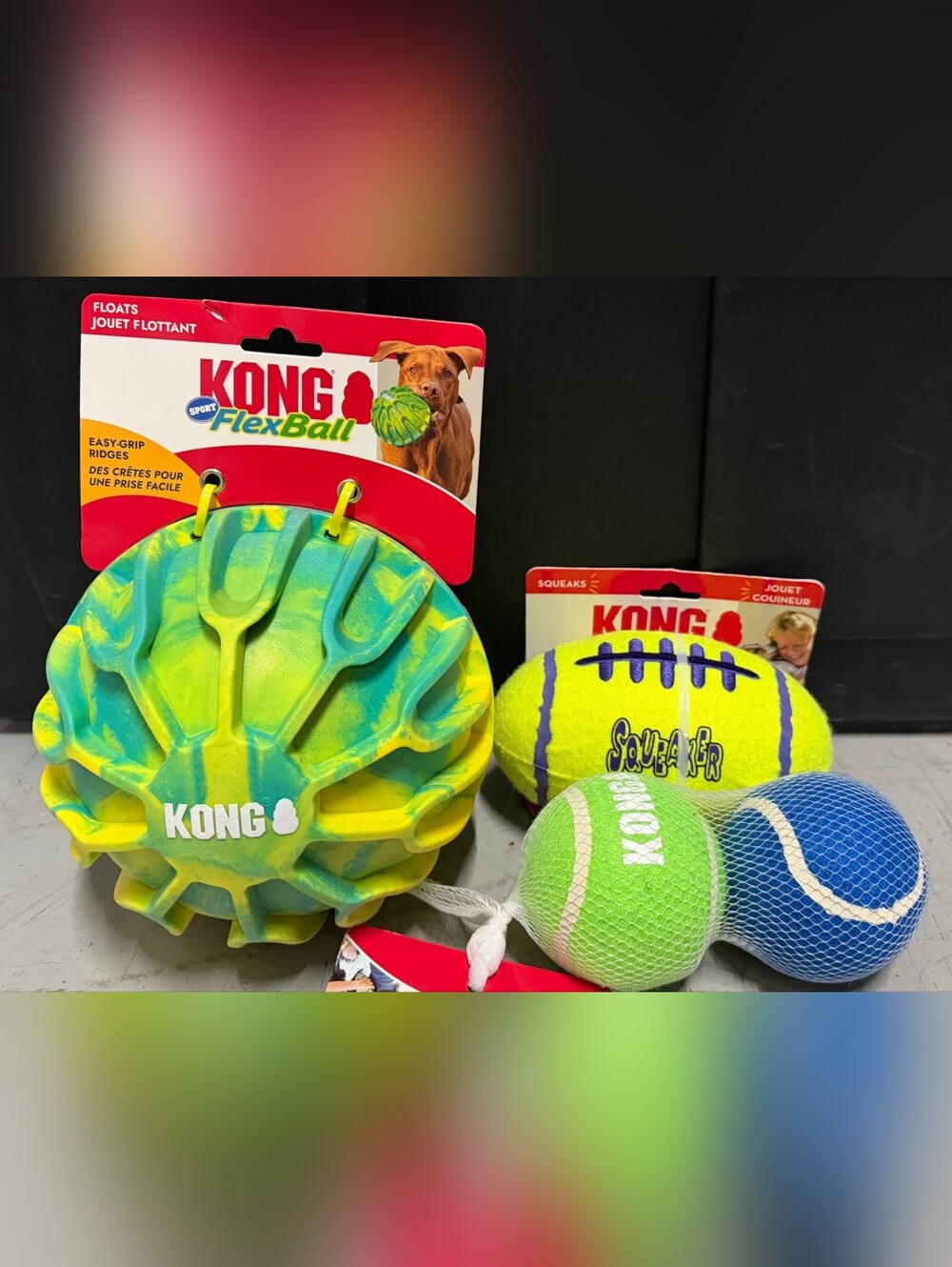 Dog Toy Bundle Heavy Duty – Floating Disc Ball, Squeaky Football, Tennis Balls f